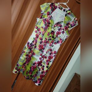 Metrostyle Asian Inspired Floral Dress - Multi, Sz: 14